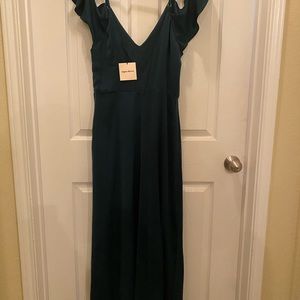 Super Down Brand Hunter Green Maxi Dress